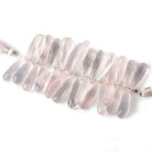22x8-26x7mm Rose Quartz Tear Drop Beads 3 inch 30 pieces - Beadsofcambay.com