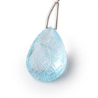 23-25mm Sky Blue Topaz Hand Carved Pear Focal Bead 1 piece - Beadsofcambay.com