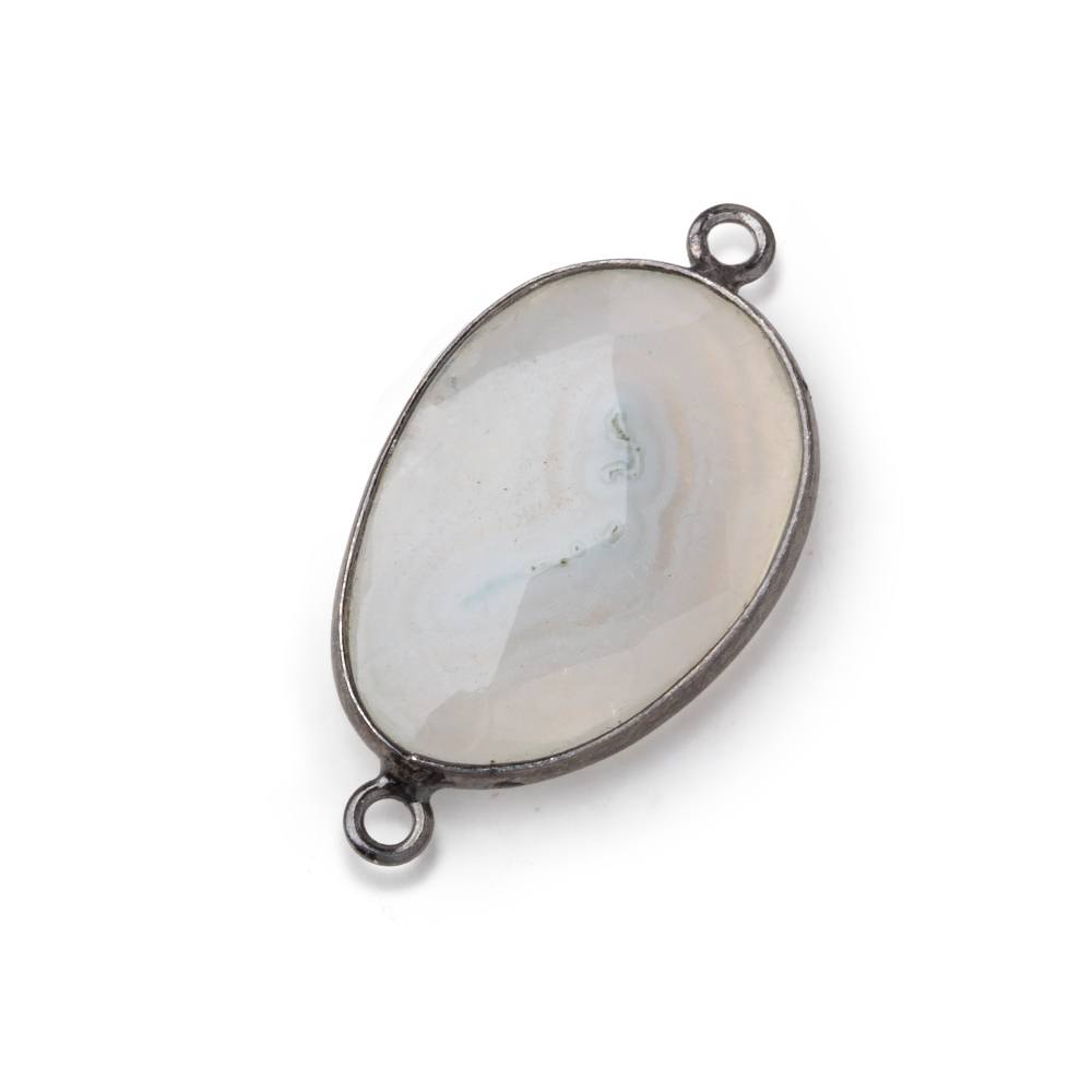 23-26mm Black Gold Bezel Solar Quartz Faceted Nugget Connector 1 piece - Beadsofcambay.com