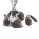 23-28mm Black and White Natural Agate Faceted Heart Beads 8 inch 8 pieces - Beadsofcambay.com