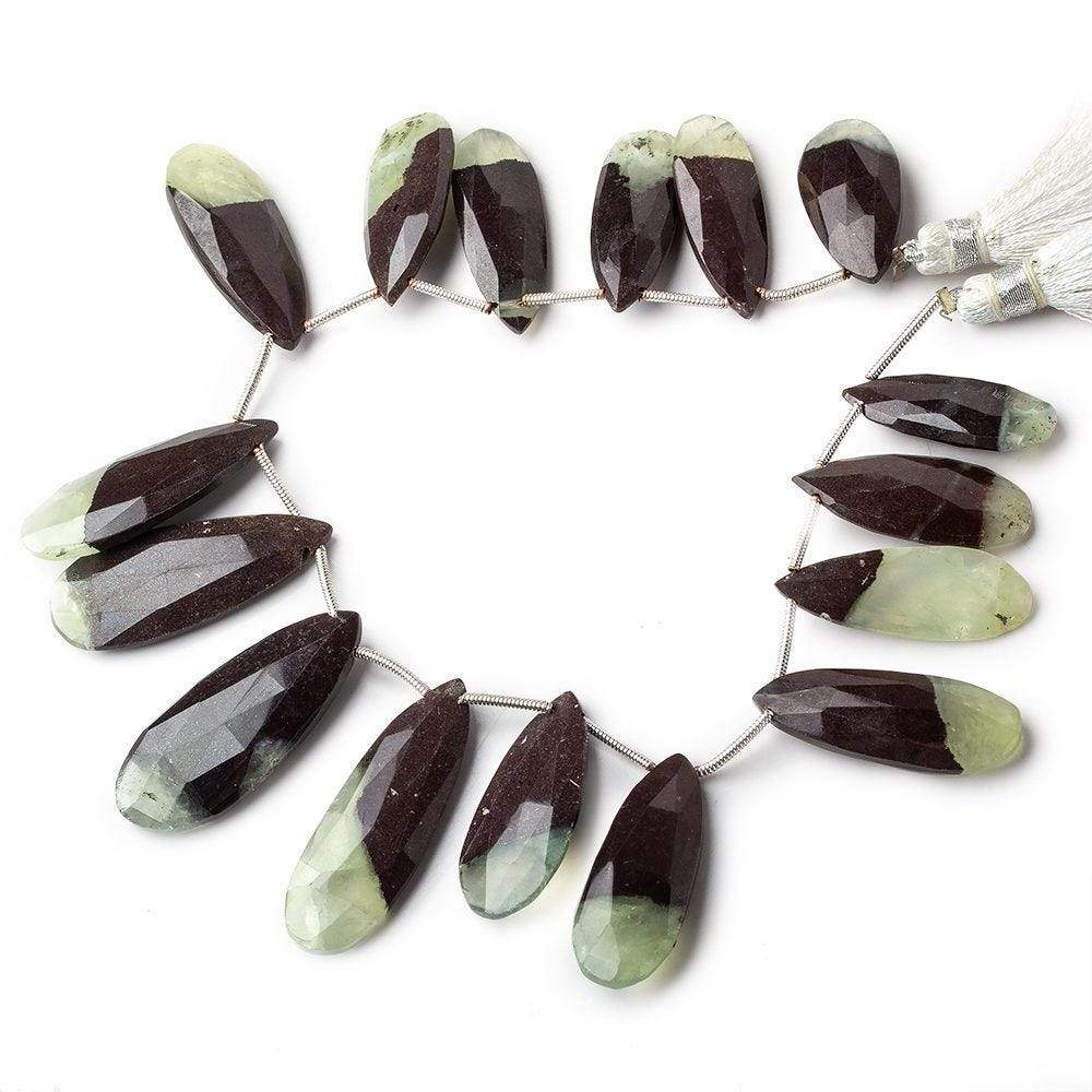 23-33mm Prehnite Beads Pear Briolette 8 inch 16 pieces - Beadsofcambay.com