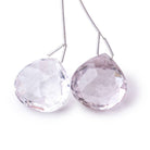 23.5x23.5mm Pink Amethyst Faceted Heart Focal Set of 2 Beads - Beadsofcambay.com