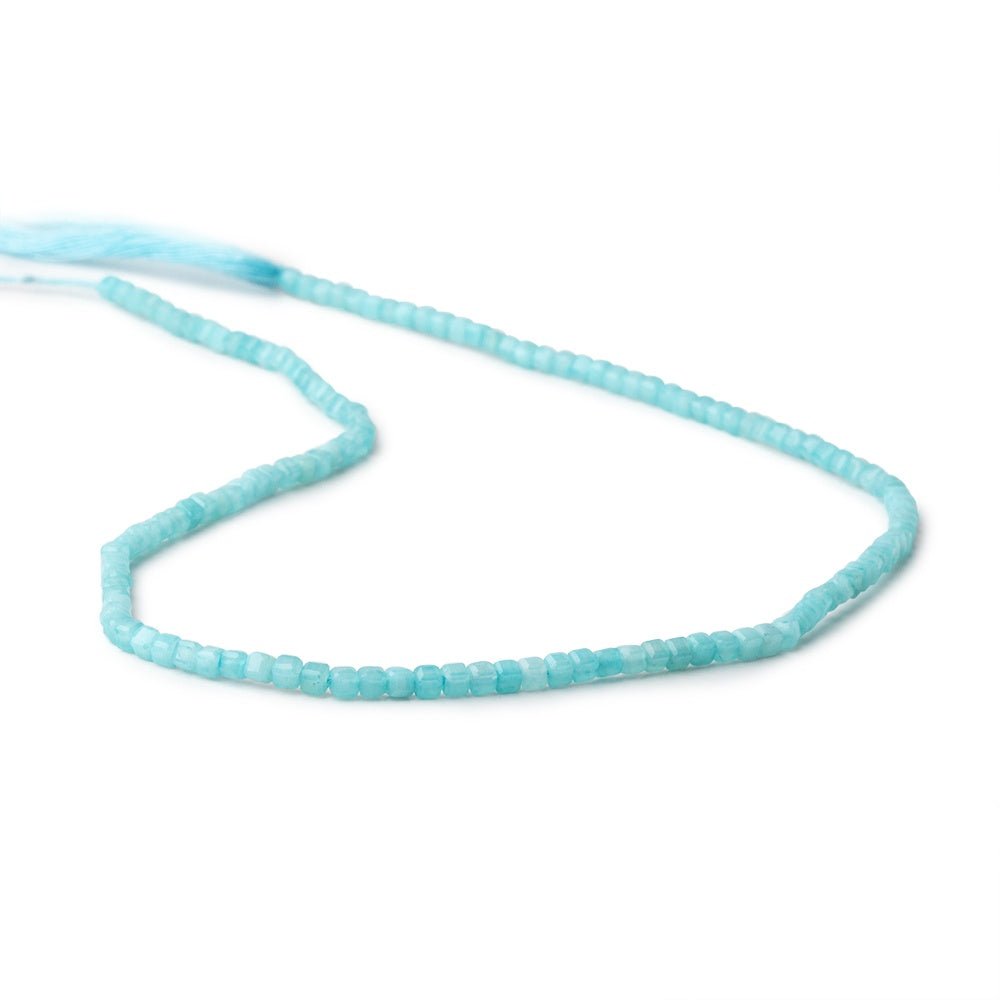 2.3mm Amazonite Micro Faceted Cube Beads 12.5 inch 132 pieces - Beadsofcambay.com