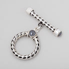 23mm Antiqued Sterling Silver Peacock Pearl Filigree Toggle 1 piece - Beadsofcambay.com