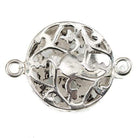23mm Antiqued Sterling Silver plated Box Clasp Floral Design 1 piece - Beadsofcambay.com