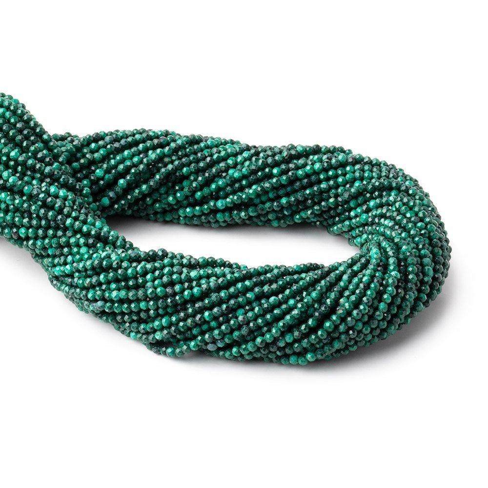 2.3mm Malachite Micro Faceted Rondelle Beads 13 inch 154 pieces - Beadsofcambay.com