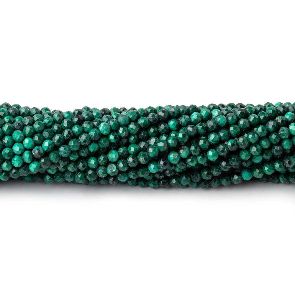 2.3mm Malachite Micro Faceted Rondelle Beads 13 inch 154 pieces - Beadsofcambay.com