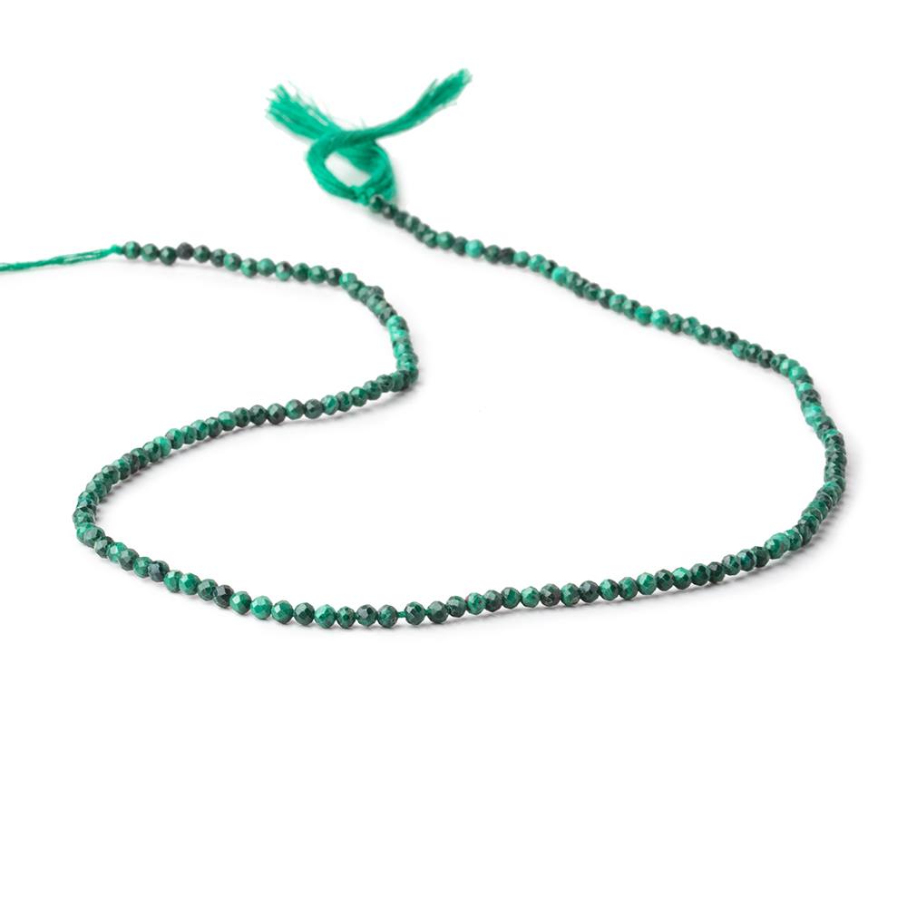 2.3mm Malachite Micro Faceted Rondelle Beads 13 inch 154 pieces - Beadsofcambay.com