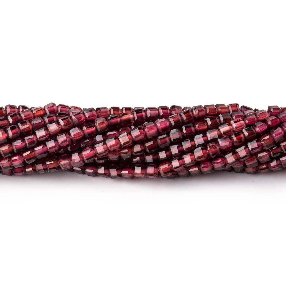 Beadsofcambay 2.3mm Rhodolite Garnet Micro Faceted Cube Beads 12.5 inch 138 pieces
