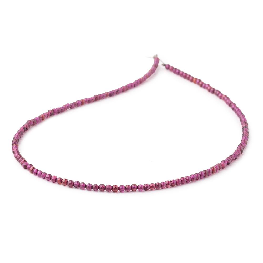 2.3mm Rhodolite Garnet Plain Round Beads 12 inch 159 pieces - Beadsofcambay.com