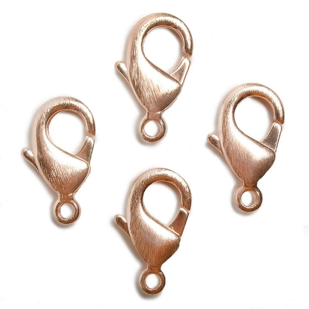23mm Rose Gold plated Brushed Lobster Clasp Set of 4 - Beadsofcambay.com