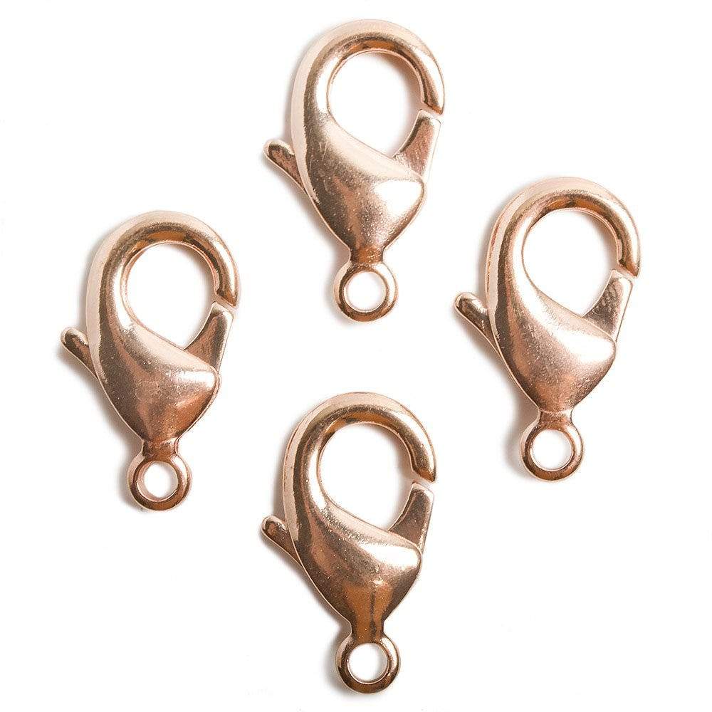 23mm Rose Gold plated Lobster Clasp Set of 4 - Beadsofcambay.com