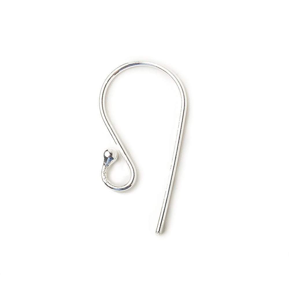 23mm Sterling Silver Earwire Shepard's Hook with Ball Tip 10 pieces - Beadsofcambay.com