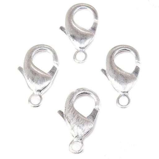 23mm Sterling Silver plated Brushed Lobster Clasp Set of 4 - Beadsofcambay.com