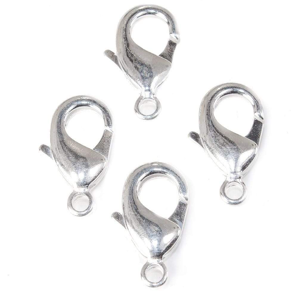 23mm Sterling Silver plated Lobster Clasp Set of 4 - Beadsofcambay.com