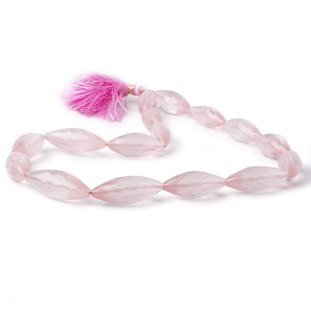 23x10 - 28x10mm Rose Quartz Faceted Bicone 16 inch 16 Beads AA - Beadsofcambay.com