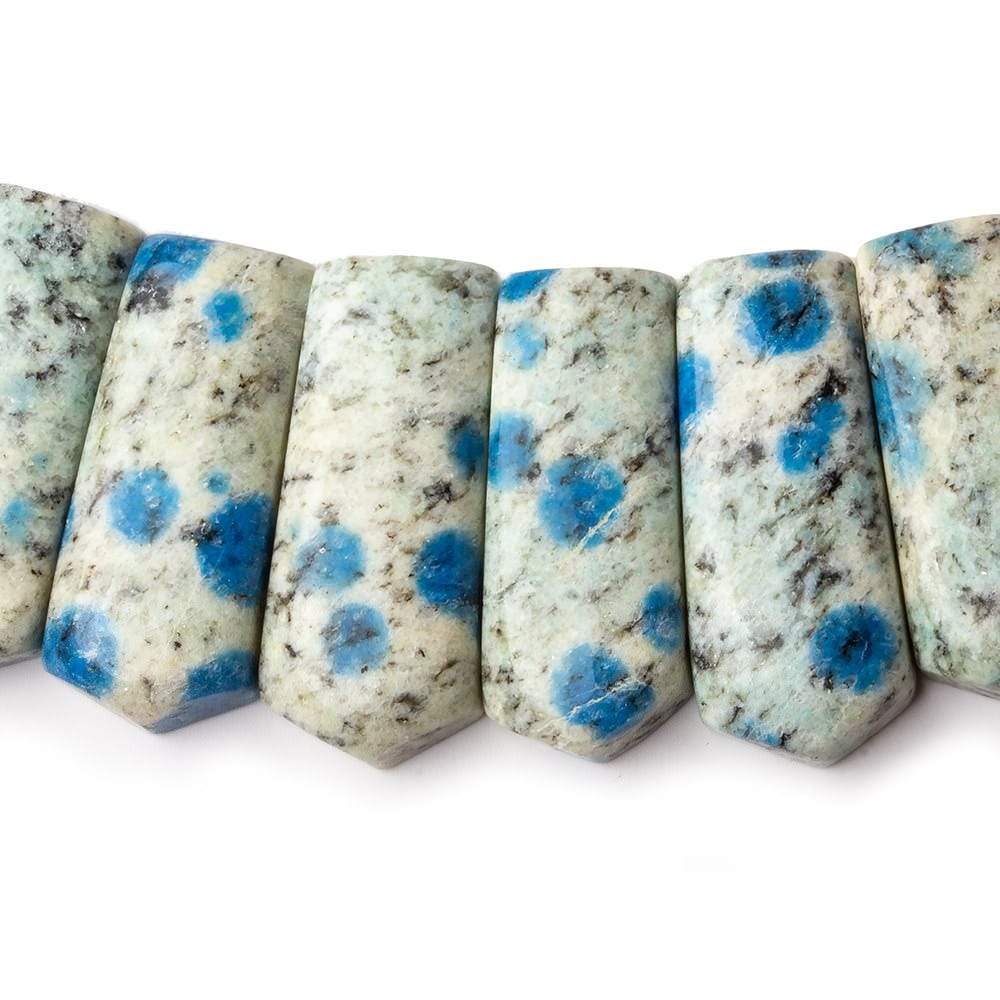 23x10-28x11mm K2 Azurite Granite "K2 Jasper" double drilled plain fancy shape collar 45 beads - Beadsofcambay.com