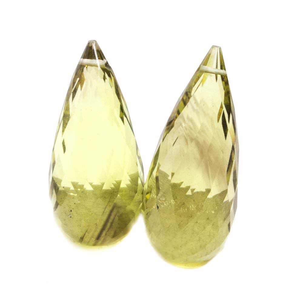 23x11-24x11mm Bi-Color Quartz Faceted Tear Drop Focal Bead Set of 2 - Beadsofcambay.com