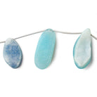 23x11-32x14mm Saltwater Blue Agate Drusy Freeform Beads 5 pieces - Beadsofcambay.com