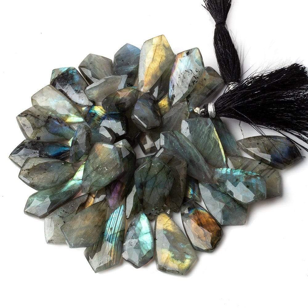 23x13-29x17mm Labradorite Faceted Shield Beads 8 inch 41 pieces AA - Beadsofcambay.com