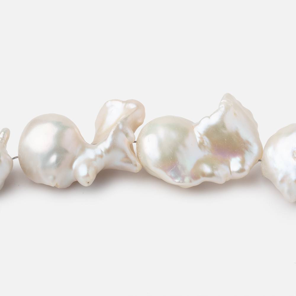 23x14-36x16mm Off White Ultra Baroque Freshwater Pearl 16.5 inch 16 pieces - Beadsofcambay.com