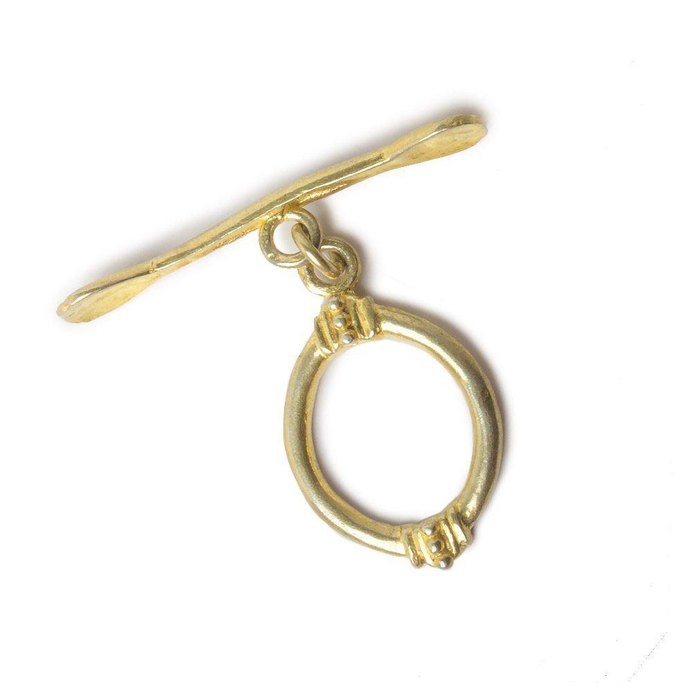 23x14mm Vermeil Oval Art Deco Toggle 1 piece - Beadsofcambay.com