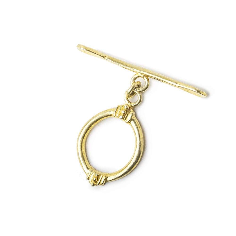 23x14mm Vermeil Oval Art Deco Toggle 1 piece - Beadsofcambay.com