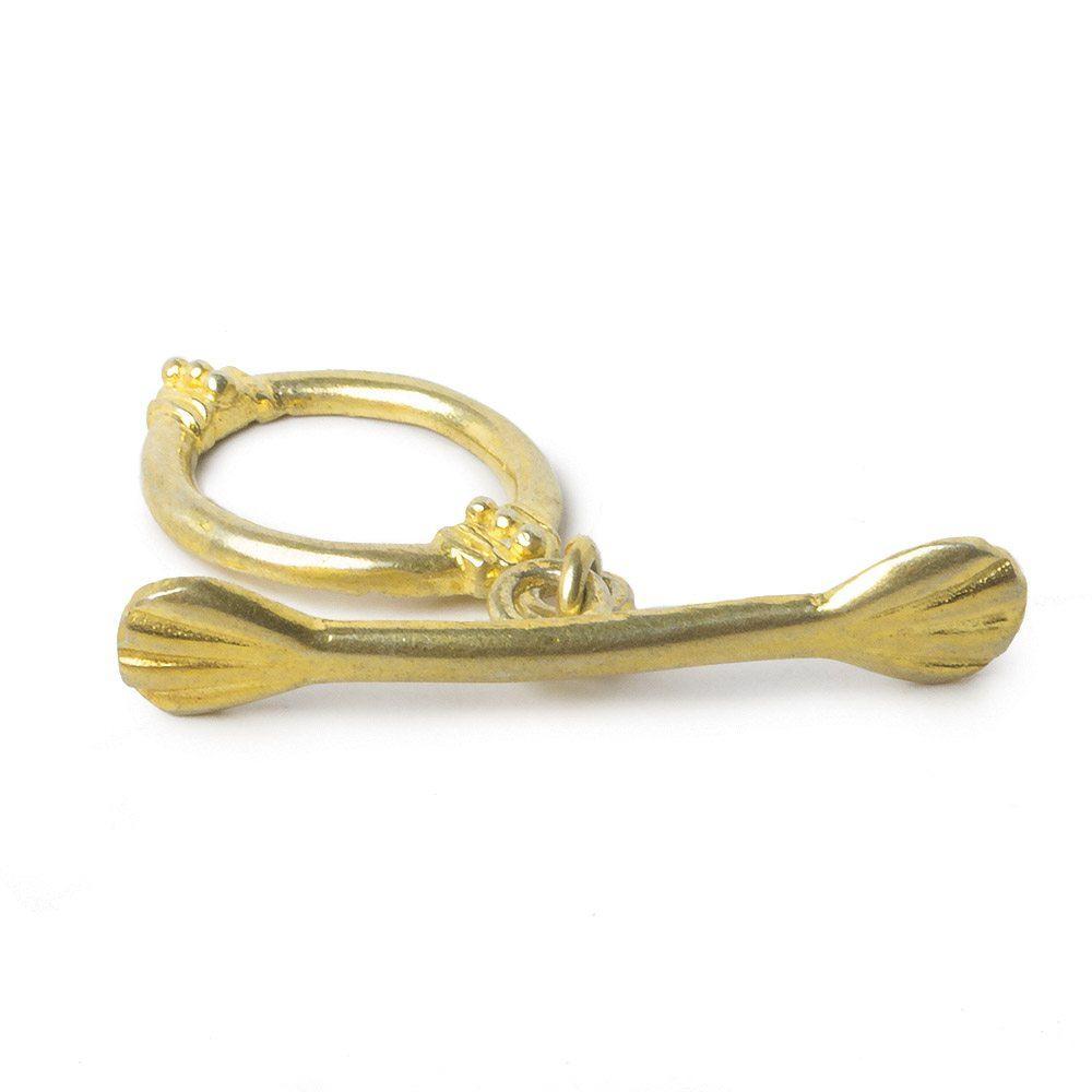 23x14mm Vermeil Oval Art Deco Toggle 1 piece - Beadsofcambay.com