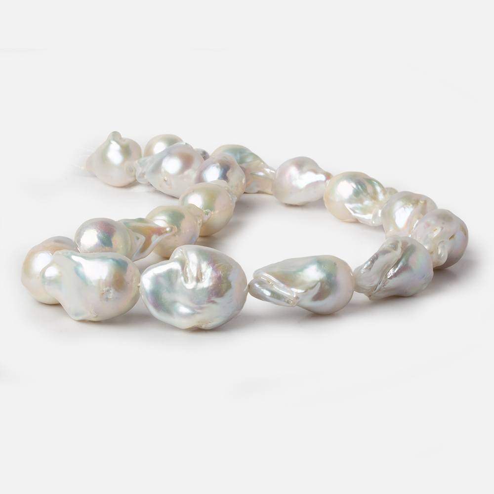 23x16-28x18mm Off White Ultra Baroque Freshwater Pearls 15 in 17 pcs - Beadsofcambay.com