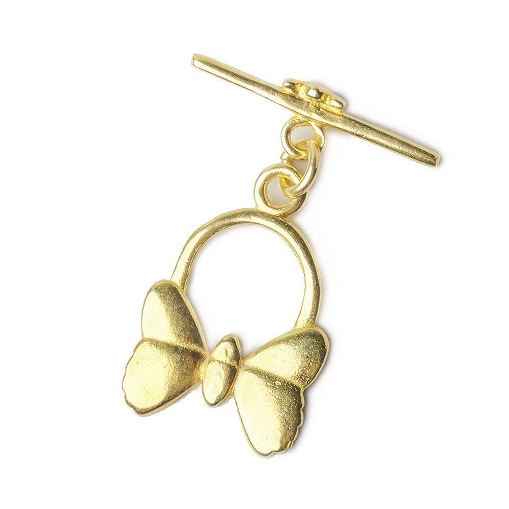 23x16mm Vermeil Butterfly Toggle 1 piece - Beadsofcambay.com