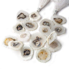 23x20-37x30mm Solar Quartz top drilled Natural Crystal Slices with Drusy Edge 8 inch 16 pieces - Beadsofcambay.com