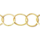 23x20mm & 22mm 22kt Gold plated Brushed Oval & Roval Link Chain by the foot - Beadsofcambay.com