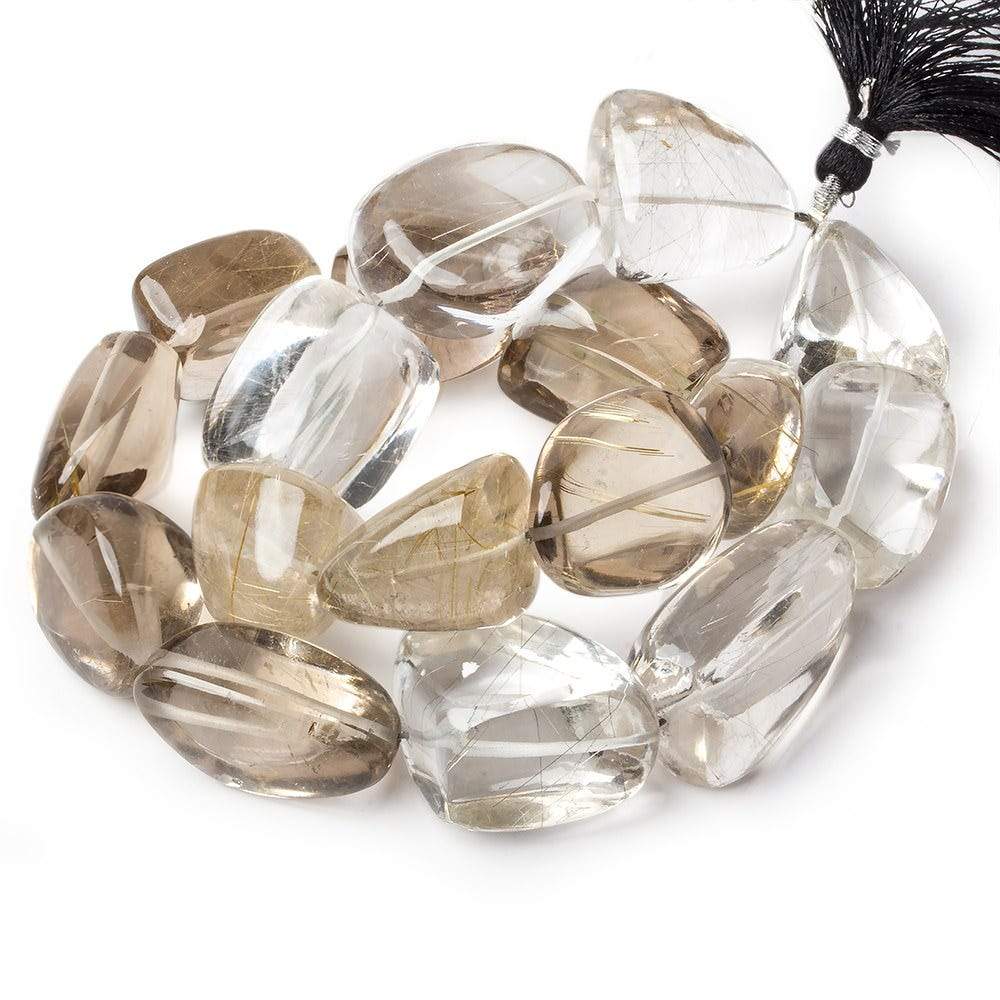 23x21-30x18mm Rutilated Quartz plain nugget beads 14 inch 20 pieces AA - Beadsofcambay.com