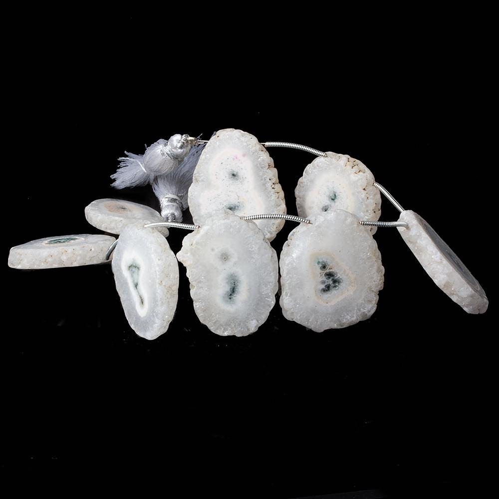 23x24-26x20mm Solar Quartz top drilled Natural Slice Beads 8 inch 8 pieces - Beadsofcambay.com