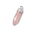 23x6mm Silver Leafed Rose Chalcedony Spike Pendants 1 piece - Beadsofcambay.com