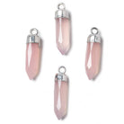 23x6mm Silver Leafed Rose Chalcedony Spike Pendants 1 piece - Beadsofcambay.com