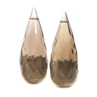 23x9mm Smoky Quartz Faceted Tear Drop Focal Bead Set of 2 - Beadsofcambay.com