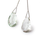 24-25mm Prasiolite Faceted Pear Set of 2 Focal Beads - Beadsofcambay.com