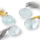 24-28mm Aquamarine plain rondelle focal bead 1 piece - Beadsofcambay.com