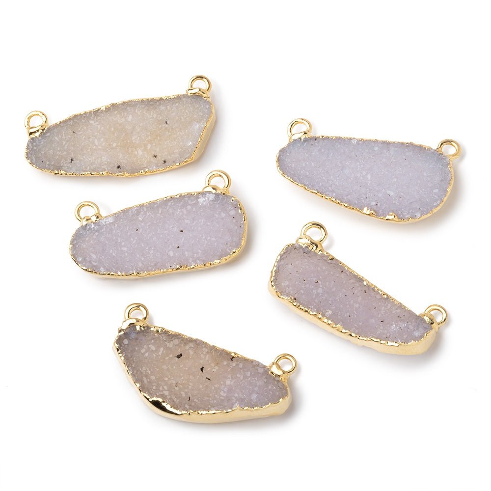 24-30mm Gold Leafed Lilac Drusy East West Connector 1 focal piece - Beadsofcambay.com