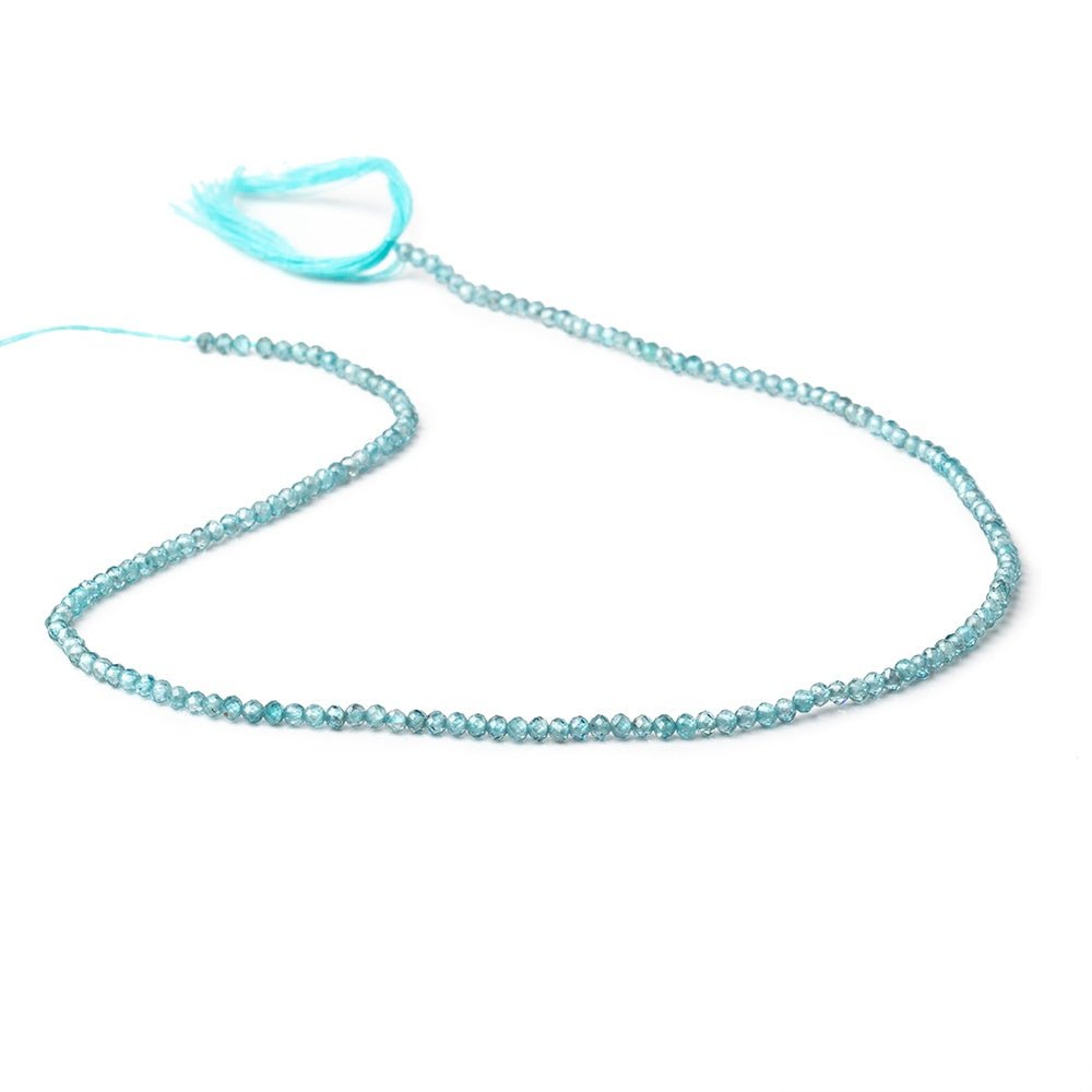 2.4mm Blue Zircon Micro Faceted Rondelle Beads 13 inch 160 pieces AA - Beadsofcambay.com