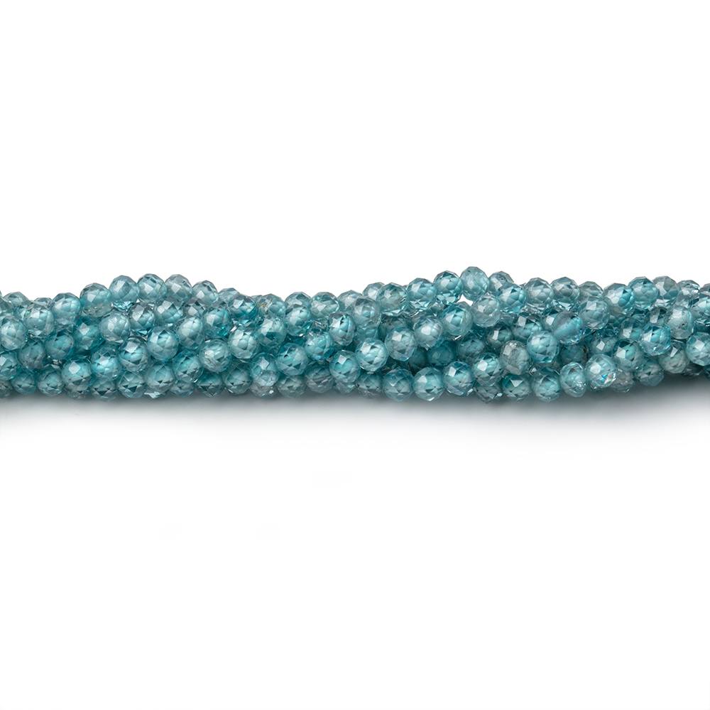 2.4mm Blue Zircon Micro Faceted Rondelle Beads 13 inch 160 pieces AA - Beadsofcambay.com