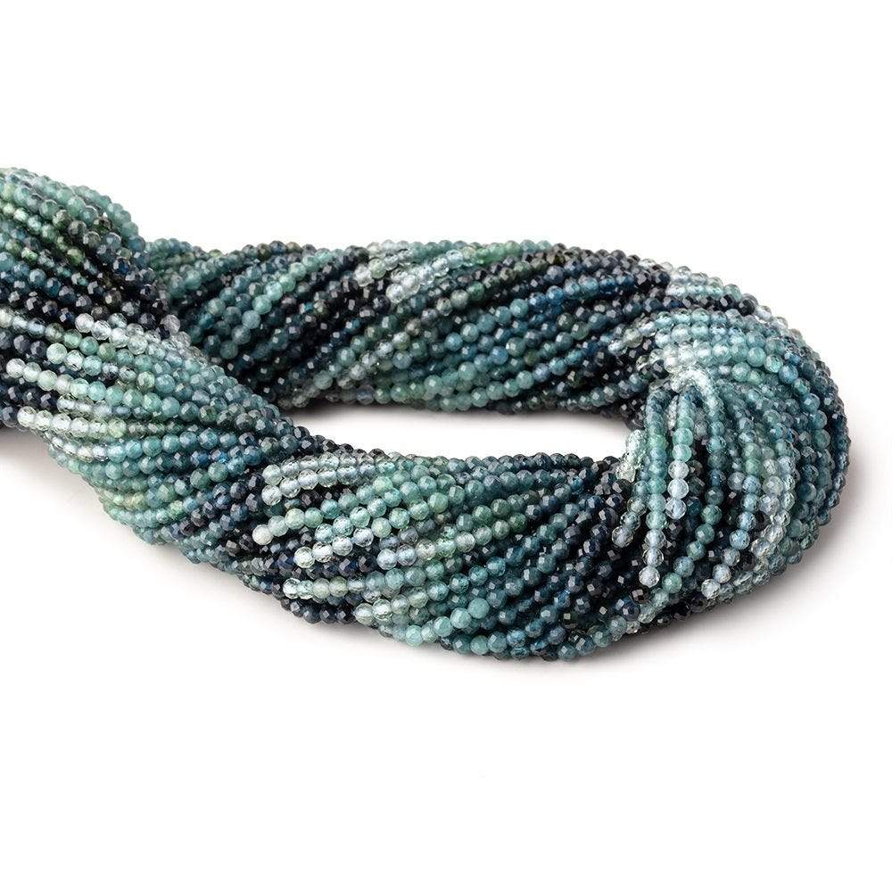 2.4mm Indicolite Tourmaline Micro Faceted Round Beads 12.5 inch 146 pieces AAA - Beadsofcambay.com