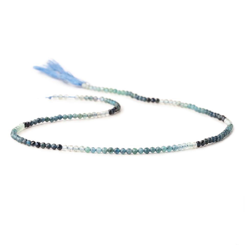 2.4mm Indicolite Tourmaline Micro Faceted Round Beads 12.5 inch 146 pieces AAA - Beadsofcambay.com