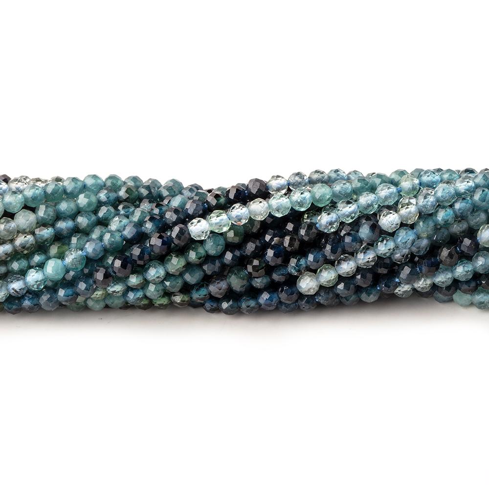2.4mm Indicolite Tourmaline Micro Faceted Round Beads 12.5 inch 146 pieces AAA - Beadsofcambay.com