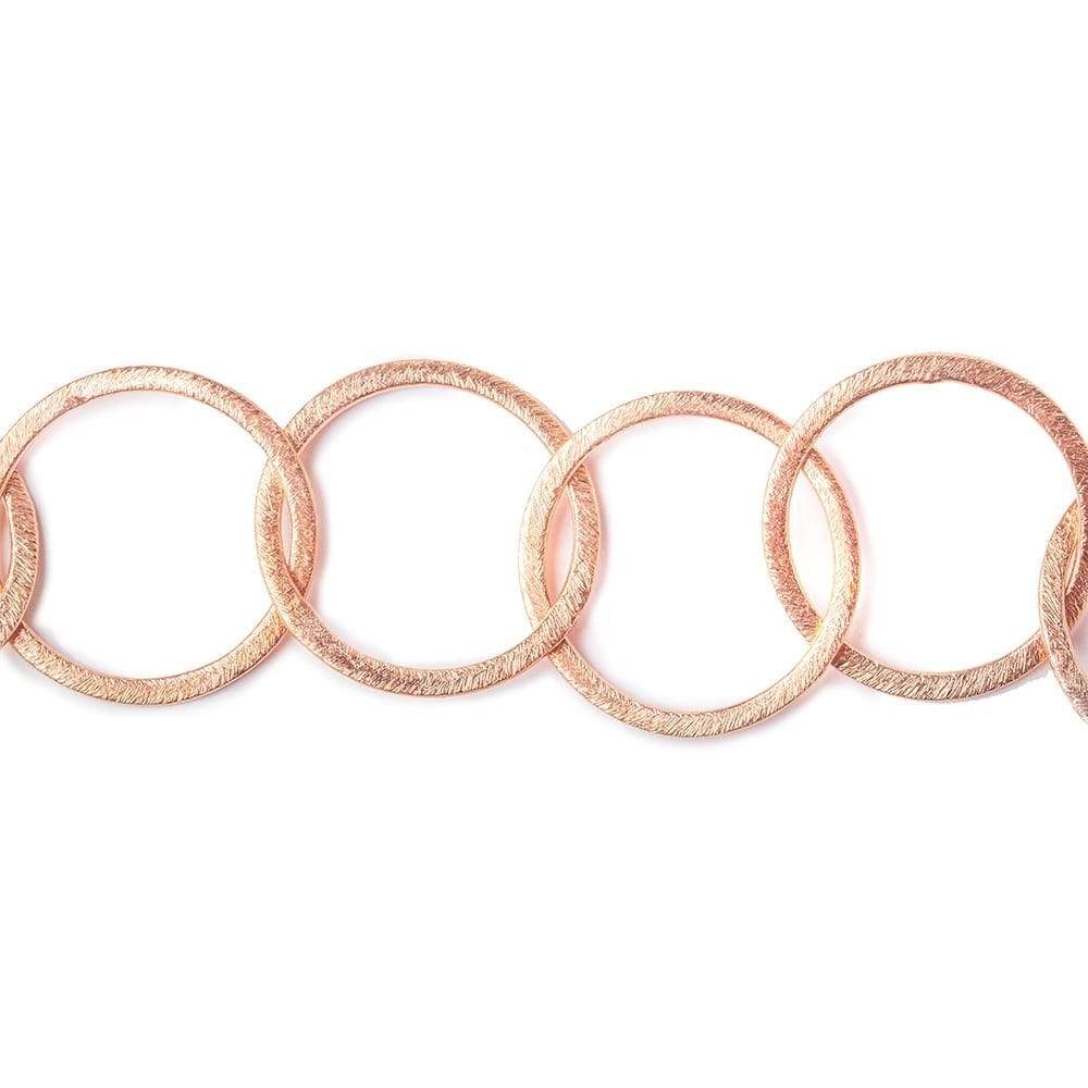 24mm Rose Gold Plated Brushed Round Link Chain by the foot - Beadsofcambay.com