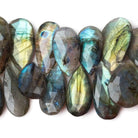 24x13-28x17mm Labradorite faceted pear briolette beads 7 inch 34 pieces A - Beadsofcambay.com