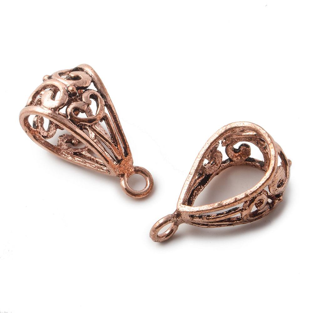 24x13mm Copper Bail Set of 2 - Beadsofcambay.com