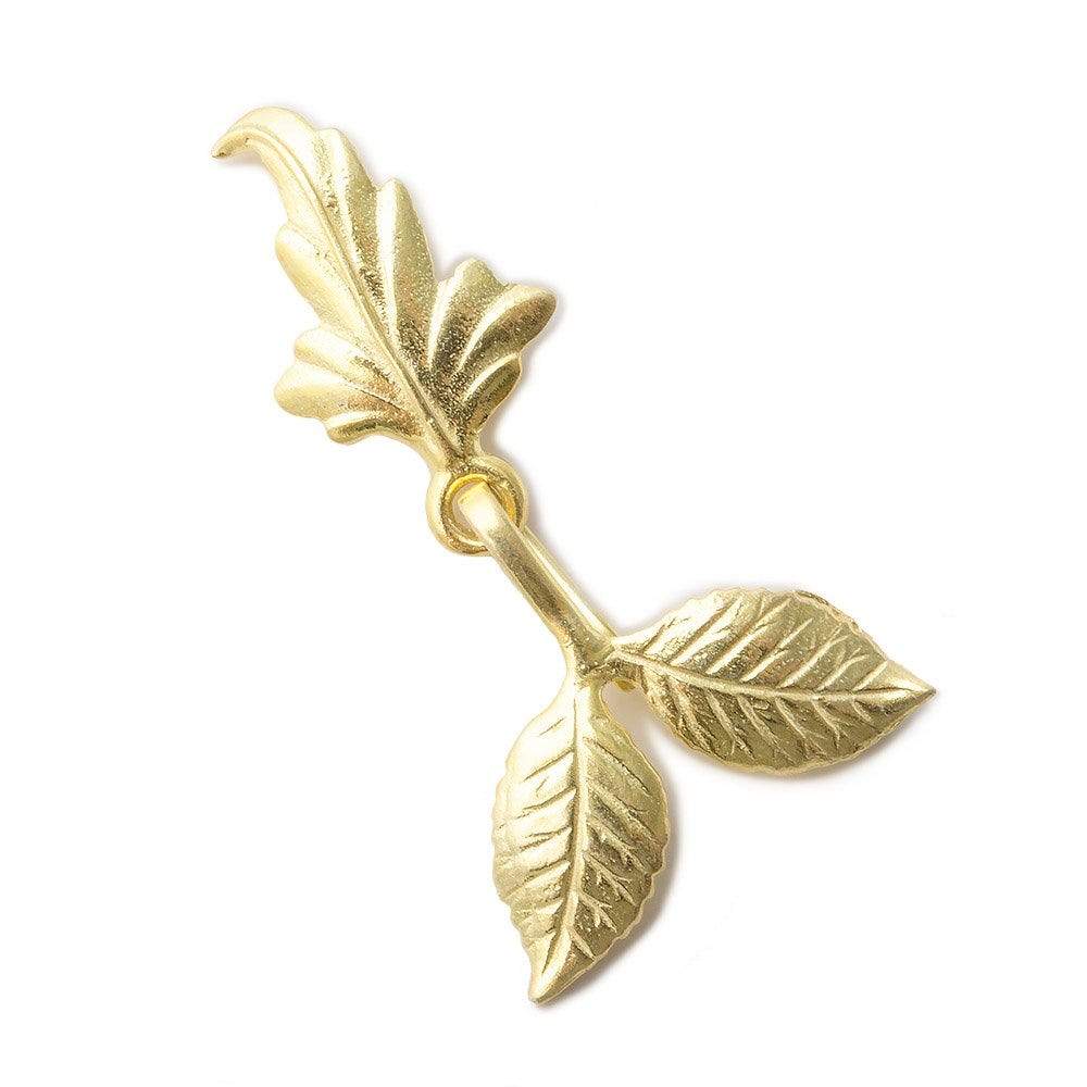 24x14mm, 20x20mm Vermeil Nature Leaves Clasp 1 piece - Beadsofcambay.com