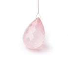 24x16mm Rose Quartz Faceted Tear Drop Focal 1 Bead - Beadsofcambay.com